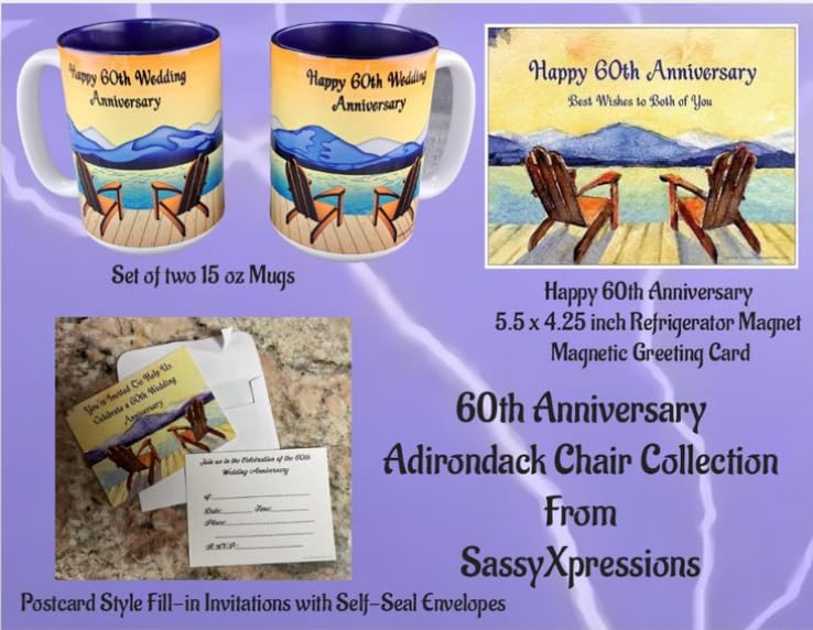 Amazon.com: 60th Wedding Anniversary Card for Couple – Elegant